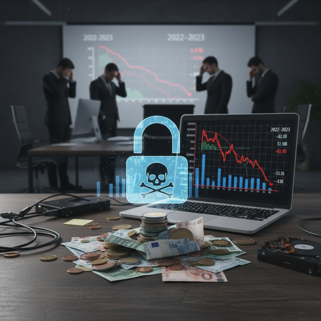 Un graphique ou une illustration symbolisant le coût des cyberattaques par rançongiciel pour les entreprises françaises.