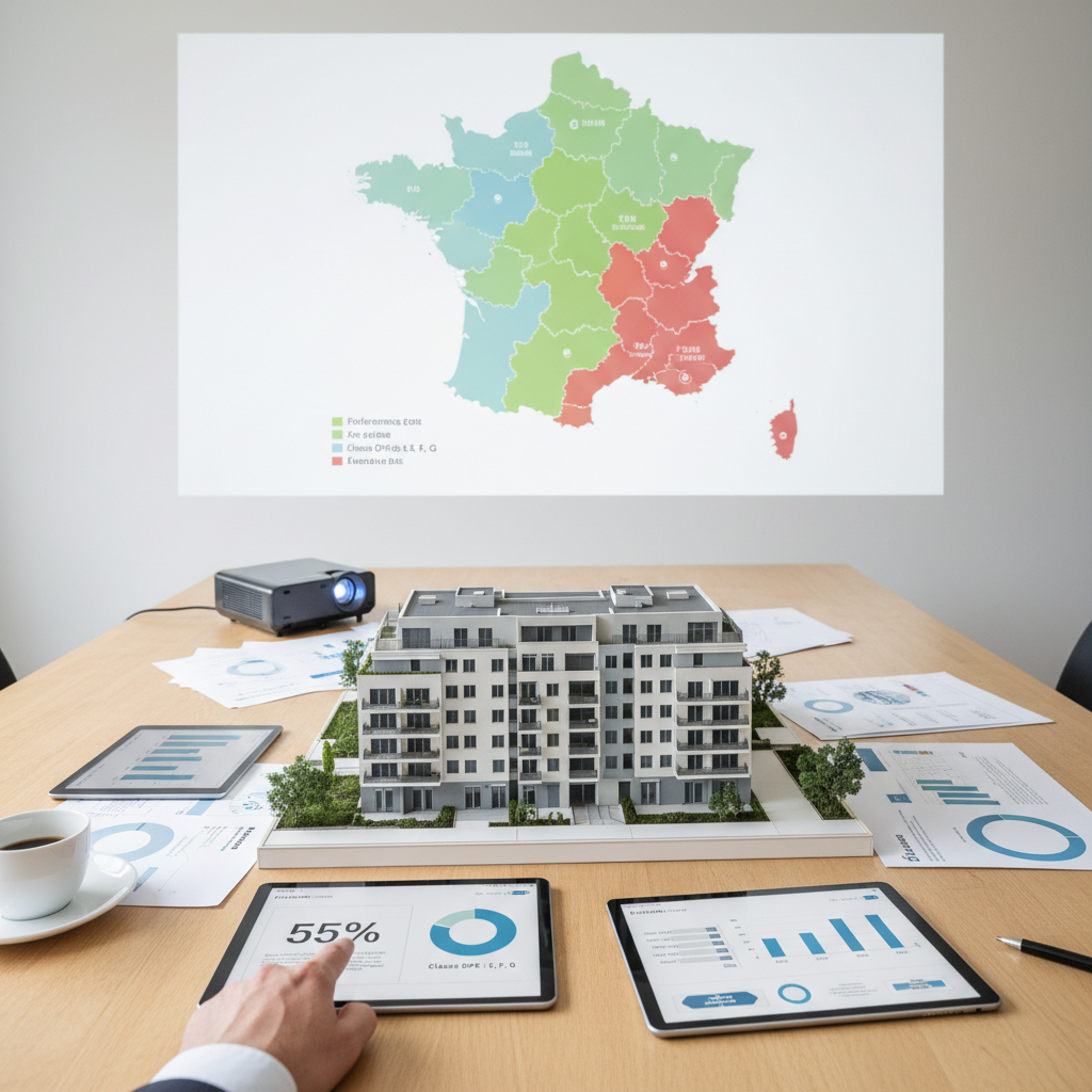 Graphique montrant la performance énergétique du parc de logements français en 2022.