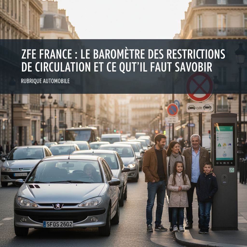 Carte de France montrant les zones à faibles émissions (ZFE) et leurs restrictions de circulation.